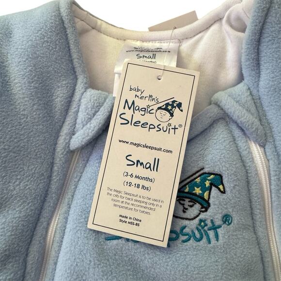 NWT Baby Blue Magic Sleepsuit Microfleece Baby Transition Swaddle 3-6M - Picture 2 of 5